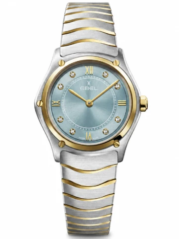 Ebel 1216731 Sport Classic - Дамски ръчен часовник с кварцов механизъм - корпус Стомана - Стоманена верижка - Син Сив