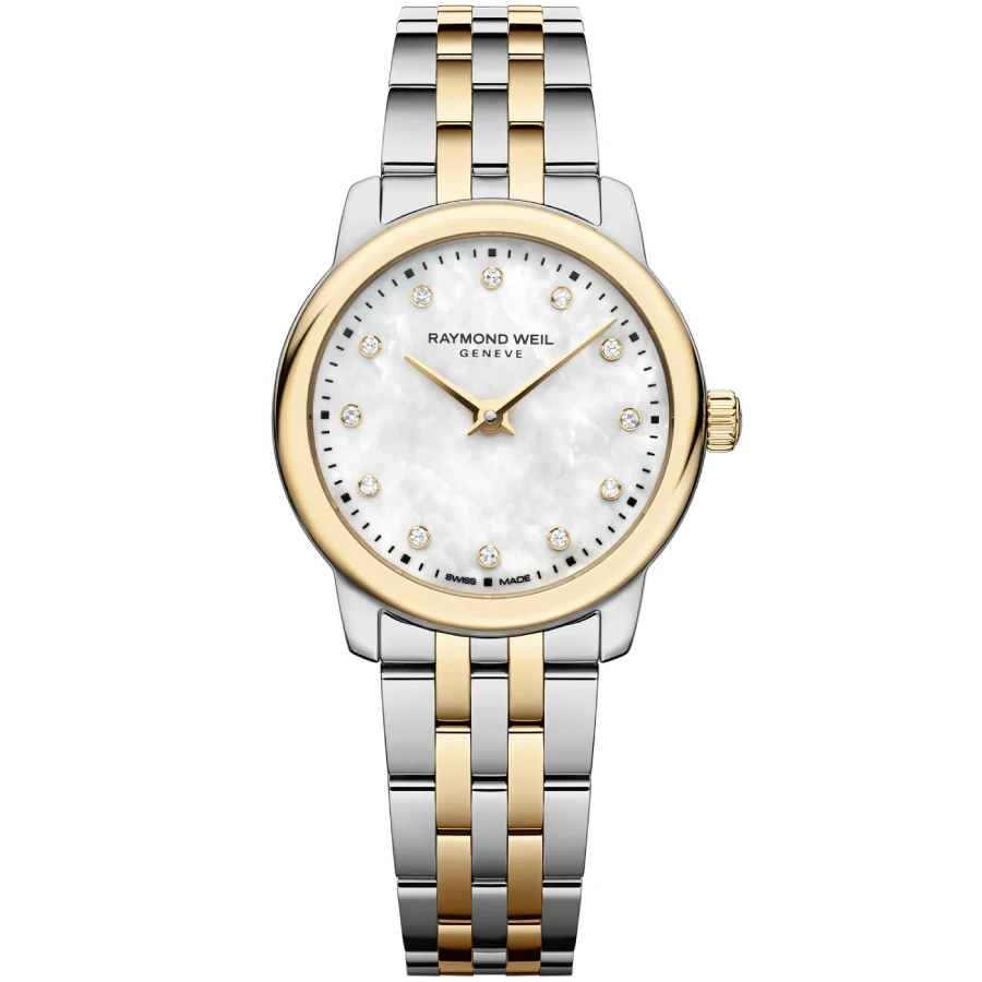 Raymond Weil 5024-STP-97081 Toccata - Дамски ръчен часовник с кварцов механизъм - корпус от Стомана - Стоманена верижка - цвят Седеф Злато