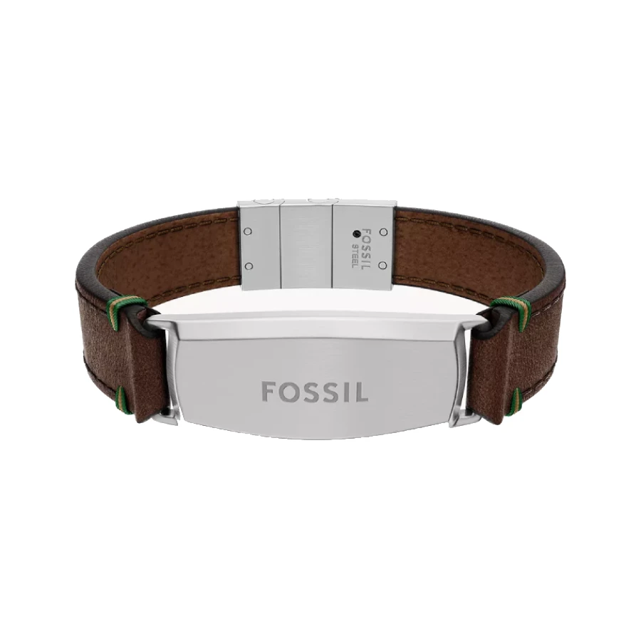 Мъжки гривна Fossil JF04988040 Brown от 925 Кожа