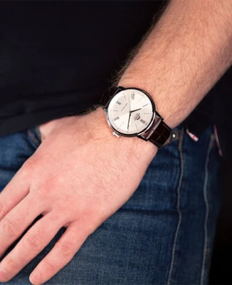 ORIENT RA-AC0J06S Contemporary - Унисекс ръчен часовник с автоматичен механизъм - корпус от Стомана - Естествена кожа - цвят Бял