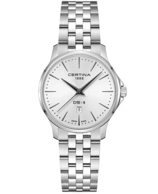 Certina C045.010.11.011.00 DS-8 Lady 31mm - Дамски ръчен часовник с кварцов механизъм - корпус от Стомана - цвят Сребрист
