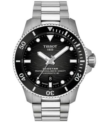 Tissot T120.907.11.051.00 Seastar 2000 - Мъжки ръчен часовник с автоматичен механизъм - корпус от Стомана - Стомана - цвят Черен