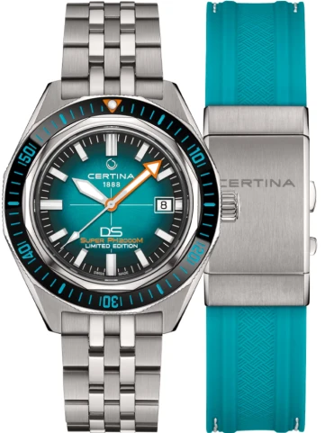 Certina C050.607.44.041.10 DS SUPER PH2000M - Мъжки ръчен часовник с автоматичен механизъм - корпус от Титан - Титаниева верижка - цвят Син