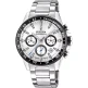 Festina F20560/1 Timeless - Мъжки ръчен часовник с кварцов механизъм - корпус Стомана - Стоманена верижка - Бял Сив