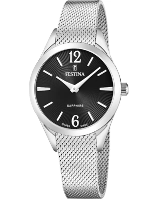 Festina Swiss Grace F20076/5 - Дамски ръчен часовник с кварцов механизъм - корпус от Стомана - Стомана - цвят Черен