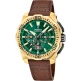 Festina F20728/2 Chrono Bike - Мъжки ръчен часовник с кварцов механизъм - корпус от Стомана - Естествена кожа - цвят Зелен