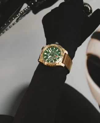 Festina F20728/2 Chrono Bike - Мъжки ръчен часовник с кварцов механизъм - корпус от Стомана - Естествена кожа - цвят Зелен