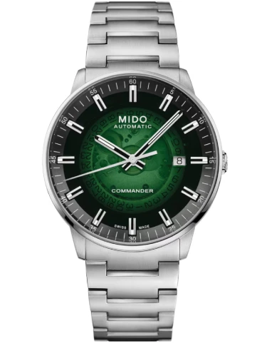 MIDO M021.407.11.411.03 Commander - Мъжки ръчен часовник с автоматичен механизъм - корпус Стомана - Стомана - Зелен