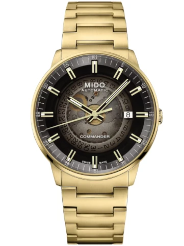 MIDO M021.407.33.411.01 Commander - Мъжки ръчен часовник с автоматичен механизъм - корпус Стомана - Стомана - Черен