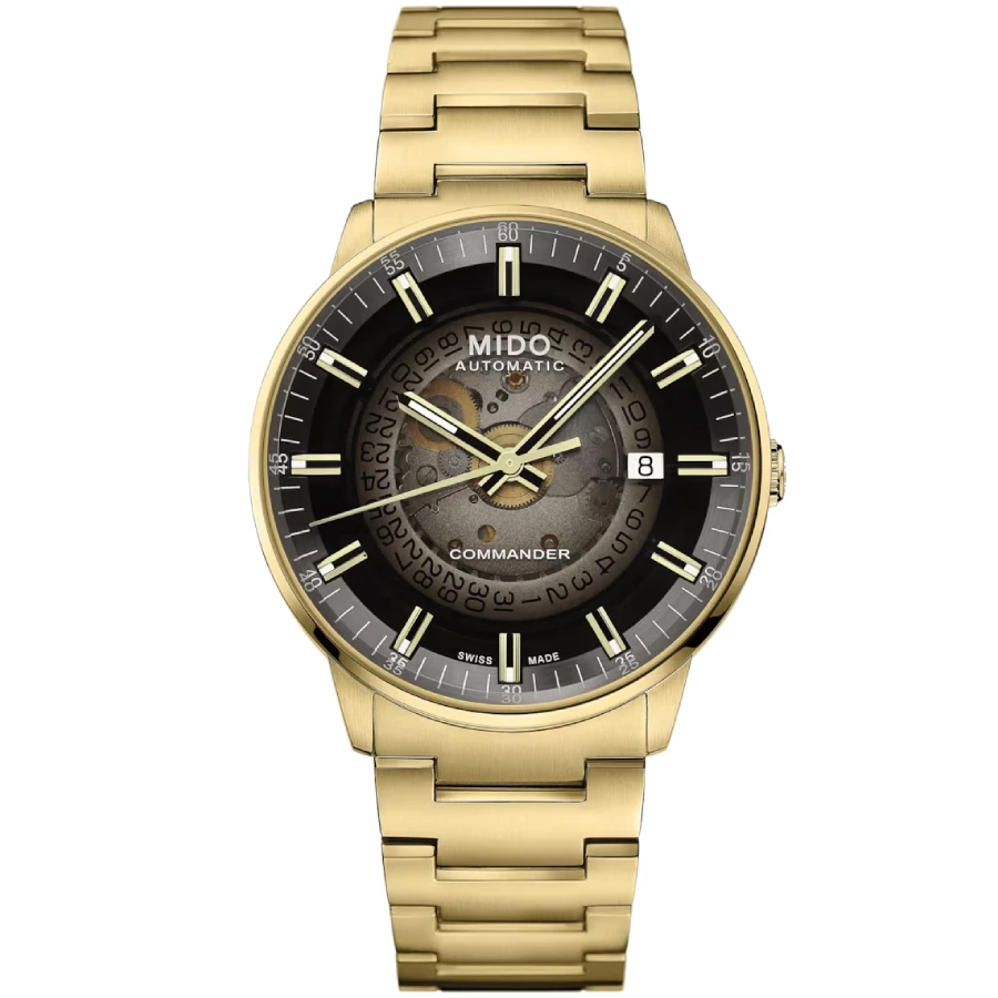 MIDO M021.407.33.411.01 Commander - Мъжки ръчен часовник с автоматичен механизъм - корпус Стомана - Стомана - Черен