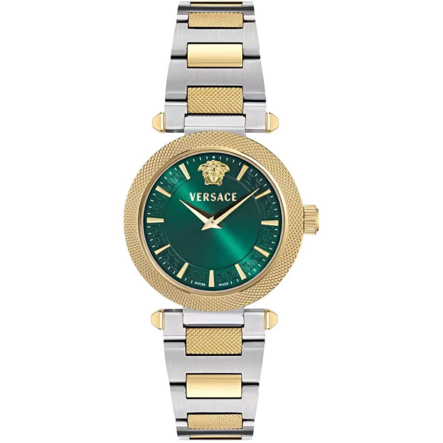 Versace VEY800226 V_Musa Greek Lady - Дамски ръчен часовник с кварцов механизъм - корпус Стомана - Стомана - Зелен