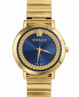 Versace VEY700526 New Daedalus - Дамски ръчен часовник с кварцов механизъм - корпус Стомана - Стомана - Син