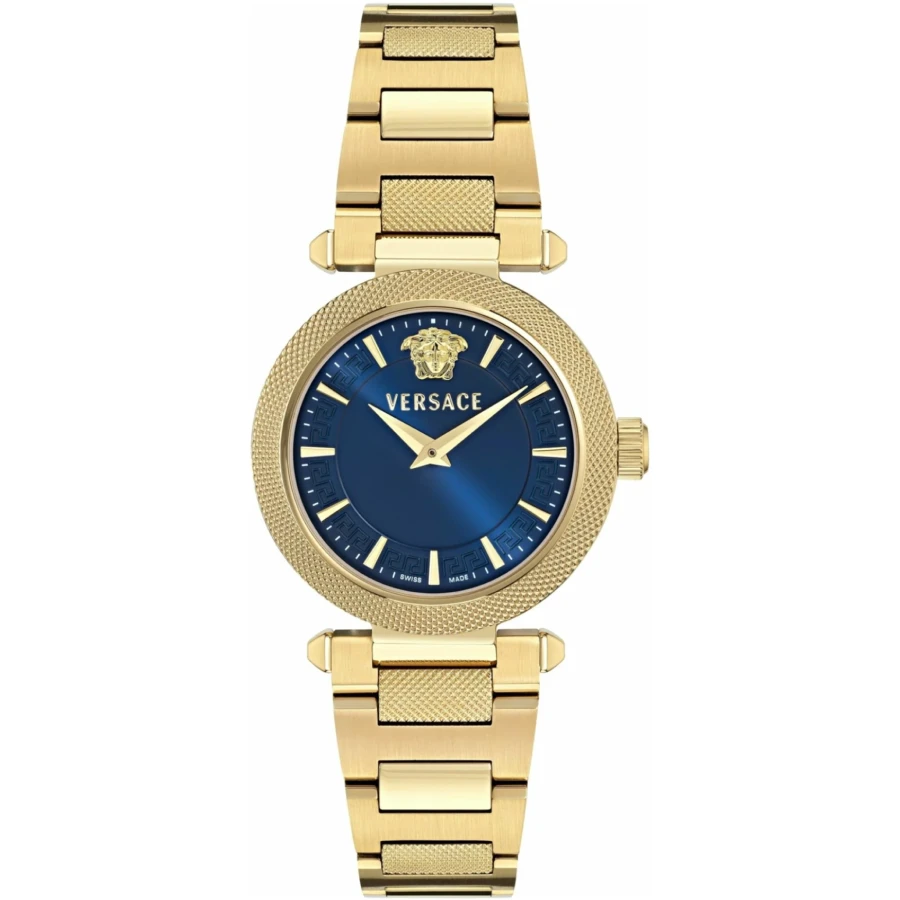 Versace VEY800526 V_Musa Greek Lady - Дамски ръчен часовник с кварцов механизъм - корпус Стомана - Стомана - Син