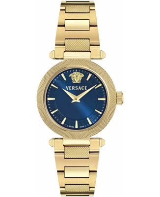 Versace VEY800526 V_Musa Greek Lady - Дамски ръчен часовник с кварцов механизъм - корпус Стомана - Стомана - Син