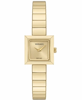 Versace VEY900526 V-Square Petite - Дамски ръчен часовник с кварцов механизъм - корпус Стомана - Стомана - Злато