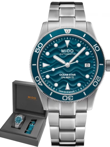MIDO M026.907.11.041.01 Ocean Star - Унисекс ръчен часовник с автоматичен механизъм - корпус Стомана - Стомана - Син