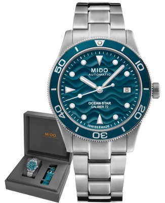 MIDO M026.907.11.041.01 Ocean Star - Унисекс ръчен часовник с автоматичен механизъм - корпус Стомана - Стомана - Син