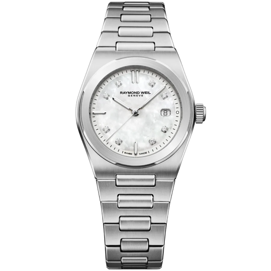 Raymond Weil 1250-ST-97081 A.R.T. - Дамски ръчен часовник с кварцов механизъм - корпус Стомана - Стомана - Седеф