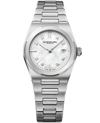 Raymond Weil 1250-ST-97081 A.R.T. - Дамски ръчен часовник с кварцов механизъм - корпус Стомана - Стомана - Седеф