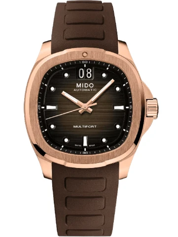 MIDO M049.526.37.291.00 Multifort TV Big Date - Мъжки ръчен часовник с автоматичен механизъм - корпус от Стомана - Каучук - цвят Кафяв
