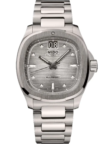 MIDO M049.526.44.081.00 Multifort TV Big Date Titanium - Мъжки ръчен часовник с автоматичен механизъм - корпус от Титан - Титаниева верижка - цвят Сив