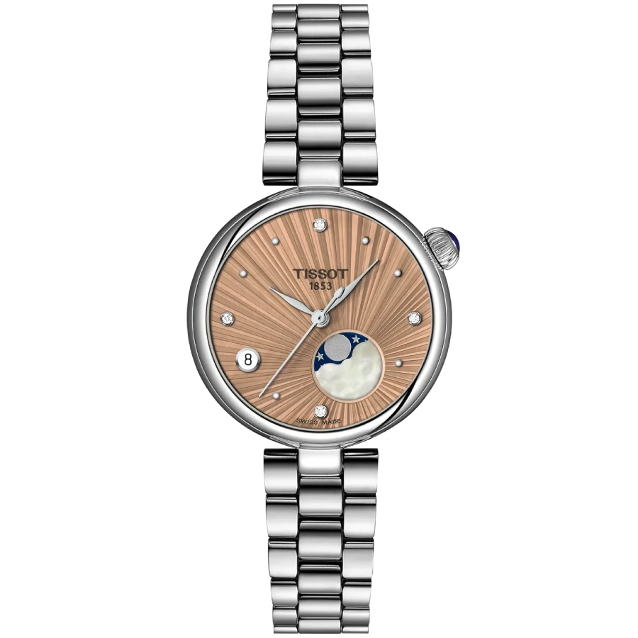 Tissot T152.223.11.546.00 Desir - Дамски ръчен часовник с кварцов механизъм - корпус от Стомана - Стоманена верижка - цвят Бежов
