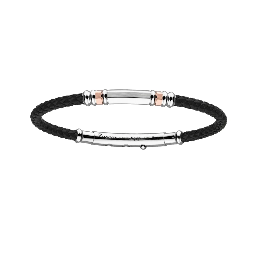 Мъжки гривна Zancan ESB428R-N от 925 Силикон - форма Други - Черен