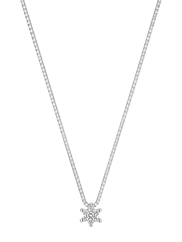 Дамски колие Mirco Visconti BG334/5 от 18K Злато Бяло - форма Снежинка - Диаманти
