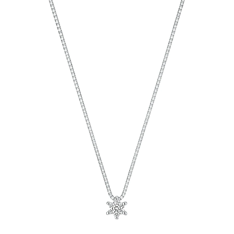 Дамски колие Mirco Visconti BG334/5 от 18K Злато Бяло - форма Снежинка - Диаманти