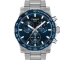 Tissot T125.417.11.041.00 Supersport Chrono - Мъжки ръчен часовник с кварцов механизъм - корпус Стомана - Стоманена верижка - Син