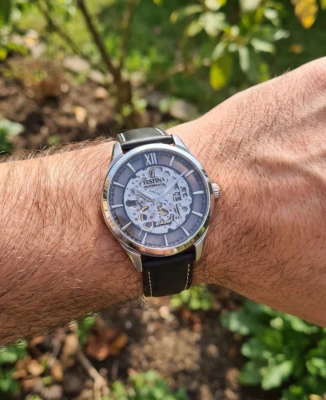 Festina F20793/1 Automatic - Мъжки ръчен часовник с автоматичен механизъм - корпус Стомана - Естествена кожа - Скелетон