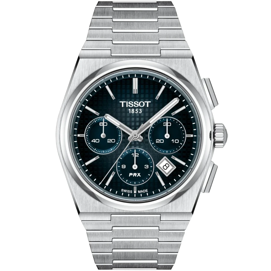Tissot T137.427.11.041.01 PRX - Унисекс ръчен часовник с автоматичен механизъм - корпус Стомана - Стоманена верижка - Син