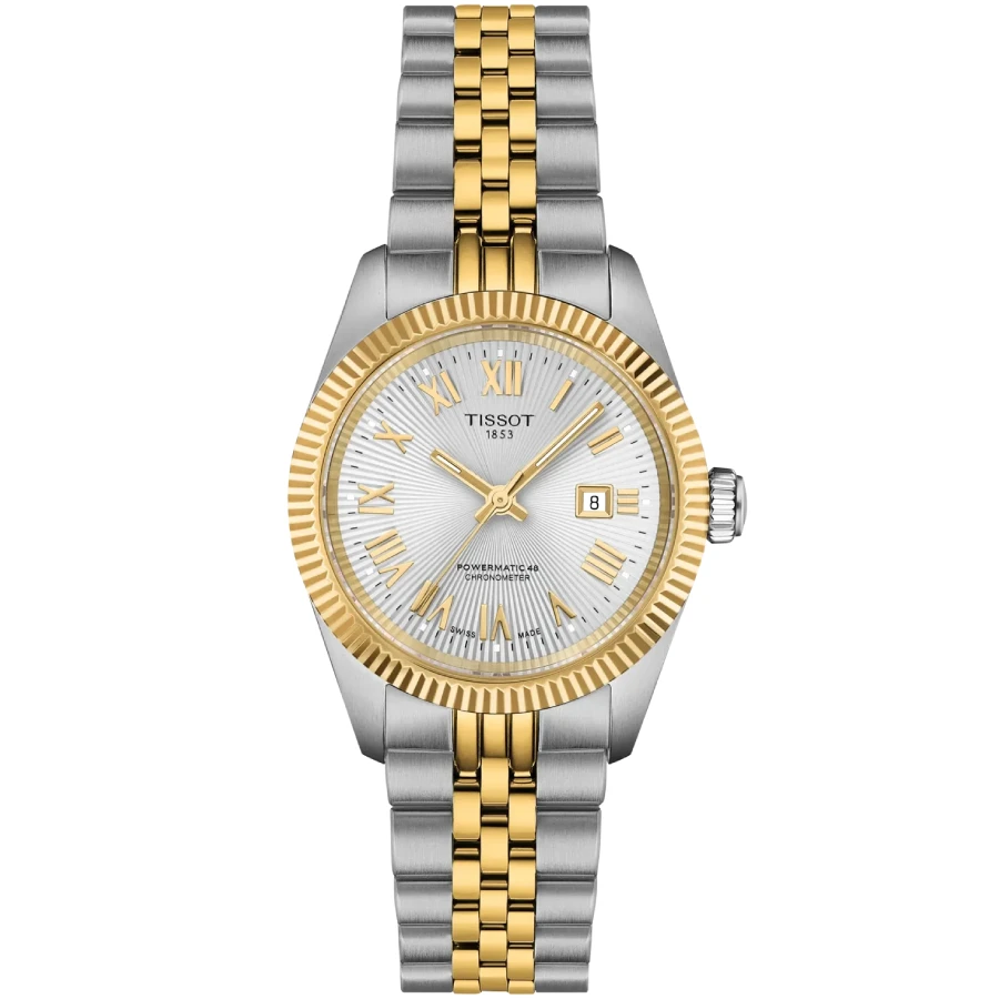 Tissot T156.208.22.033.01 Ballade - Унисекс ръчен часовник с автоматичен механизъм - корпус Стомана - Стоманена верижка - Сребрист Злато
