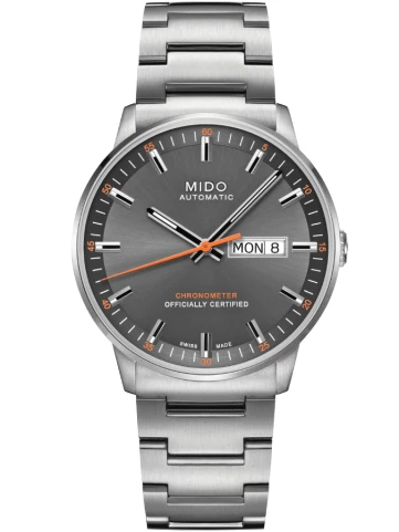 MIDO M021.431.11.061.01 Commander - Мъжки ръчен часовник с автоматичен механизъм - корпус Стомана - Стомана - Сив