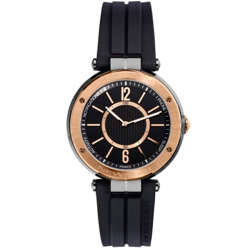 Мъжки ръчен часовник с кварцов механизъм - корпус от Стомана - Каучук - цвят Черен Черен