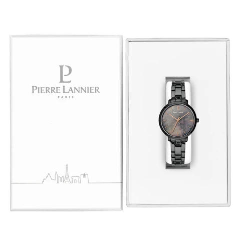 Дамски ръчен часовник с кварцов механизъм - корпус от Стомана - Стоманена верижка - цвят Седеф Черен