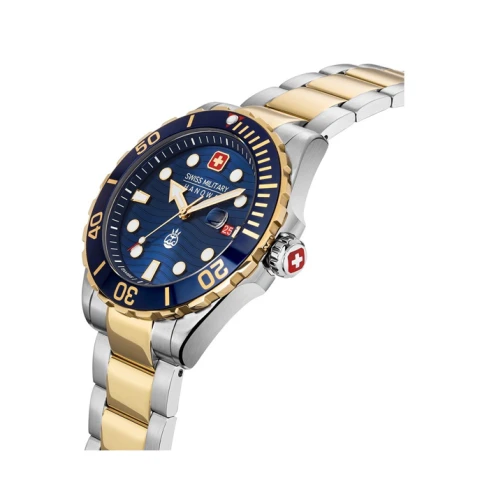 Мъжки ръчен часовник с кварцов механизъм - корпус от Стомана - Стоманена верижка - цвят Син Сив