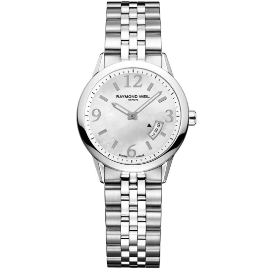 Дамски ръчен часовник с кварцов механизъм - корпус от Стомана - Стоманена верижка - цвят Седеф Сив