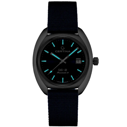 Мъжки ръчен часовник с автоматичен механизъм - корпус от Стомана - Синтетична кожа - цвят Син Син