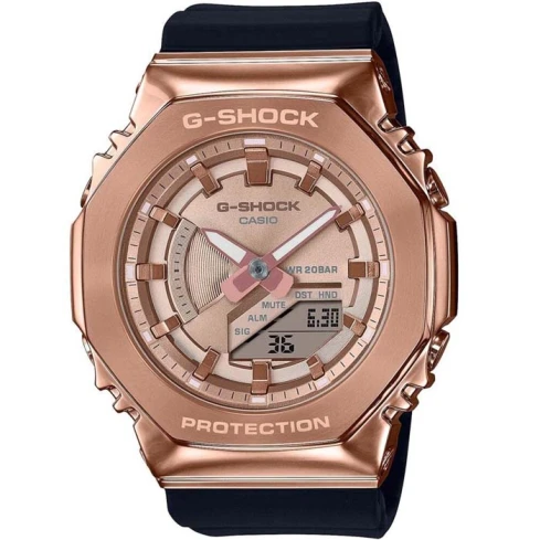 Дамски ръчен часовник с кварцов механизъм - корпус от Стомана - Полимер - цвят Розово Злато Черен