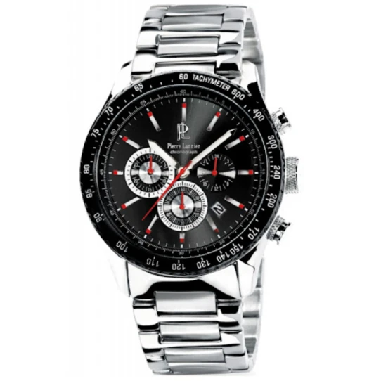 Мъжки ръчен часовник с кварцов механизъм - корпус от Стомана - Стоманена верижка - цвят Черен Сив