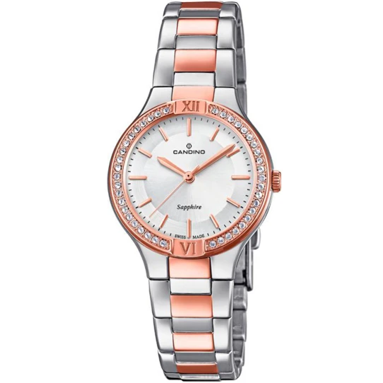 Дамски ръчен часовник с кварцов механизъм - корпус от Стомана - Стоманена верижка - цвят Сребрист Розово Злато