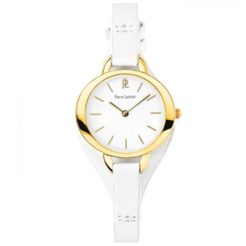 Дамски ръчен часовник с кварцов механизъм - корпус от Стомана - Естествена кожа - цвят Бял Бял