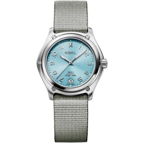 Дамски ръчен часовник с кварцов механизъм - корпус от Стомана - Стоманена верижка - цвят Син Сив