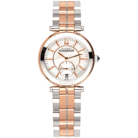 Дамски ръчен часовник с кварцов механизъм - корпус от Стомана - Стоманена верижка - цвят Бял Сив