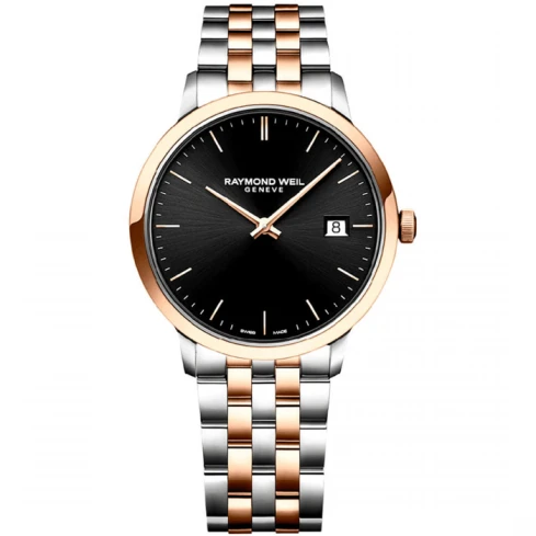 Мъжки ръчен часовник с кварцов механизъм - корпус от Стомана - Стоманена верижка - цвят Черен Сив