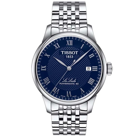 Мъжки ръчен часовник с автоматичен механизъм - корпус от Стомана - Стоманена верижка - цвят Син Сив