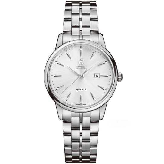 Дамски ръчен часовник с кварцов механизъм - корпус от Стомана - Стоманена верижка - цвят Бял Сив