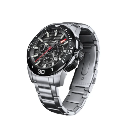 Мъжки ръчен часовник с кварцов механизъм - корпус от Стомана - Стоманена верижка - цвят Черен Червен