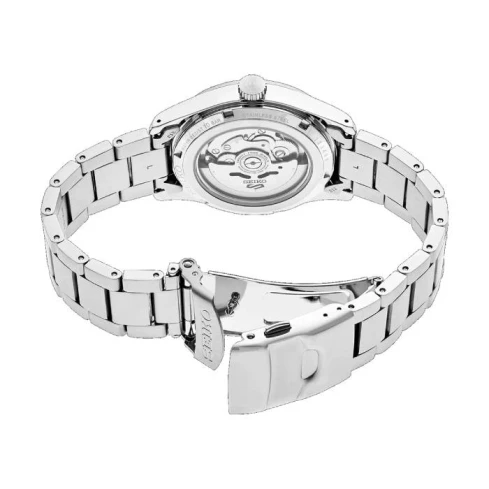 Мъжки ръчен часовник с автоматичен механизъм - корпус от Стомана - Стоманена верижка - цвят Черен